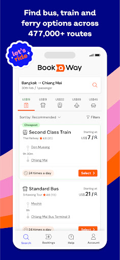 Bookaway: Bus Train & Ferry